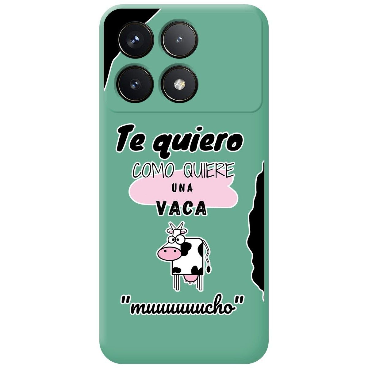 Funda Silicona Líquida Verde para Xiaomi Poco F6 Pro 5G diseño Vaca Dibujos