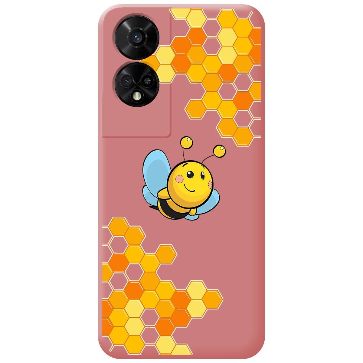 Funda Silicona Líquida Rosa para TCL 50 5G diseño Abeja Dibujos