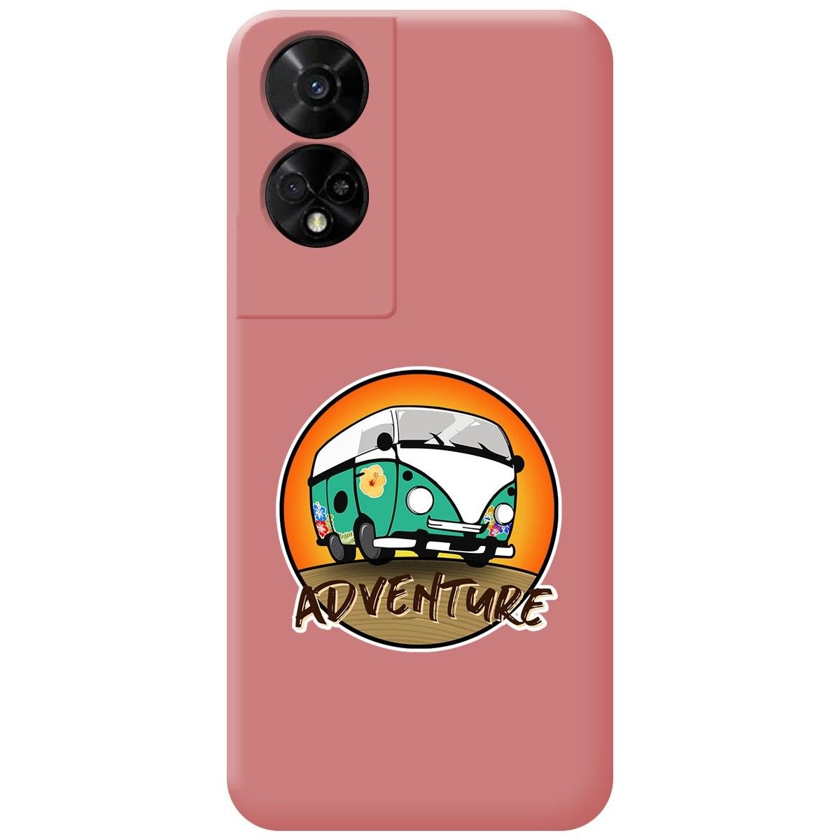 Funda Silicona Líquida Rosa para TCL 50 5G diseño Adventure Dibujos