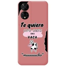 Funda Silicona Líquida Rosa para TCL 50 5G diseño Vaca Dibujos