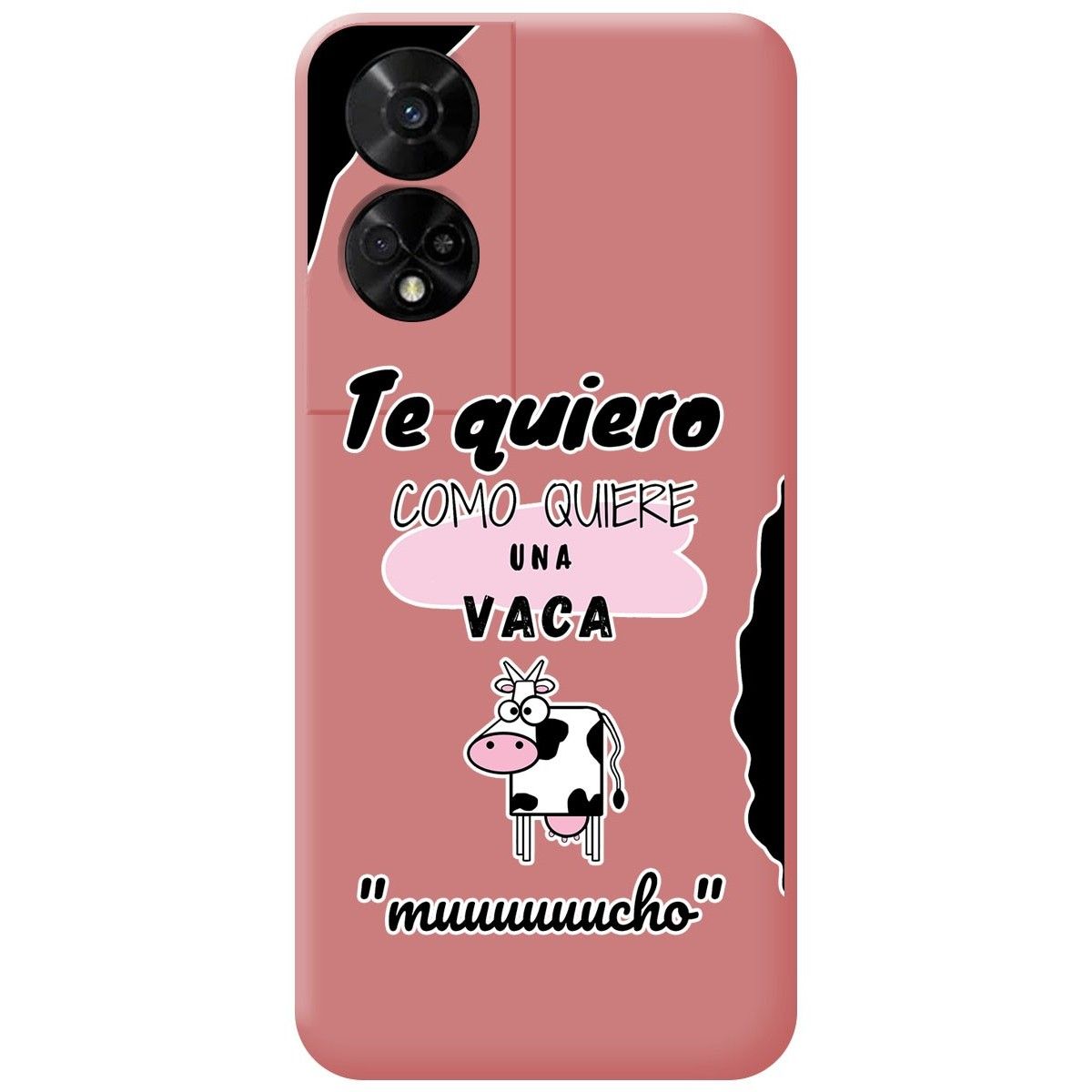 Funda Silicona Líquida Rosa para TCL 50 5G diseño Vaca Dibujos