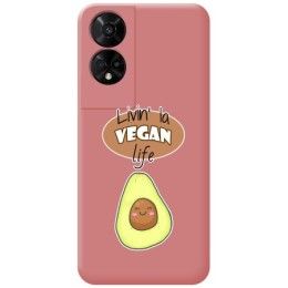 Funda Silicona Líquida Rosa para TCL 50 5G diseño Vegan Life Dibujos