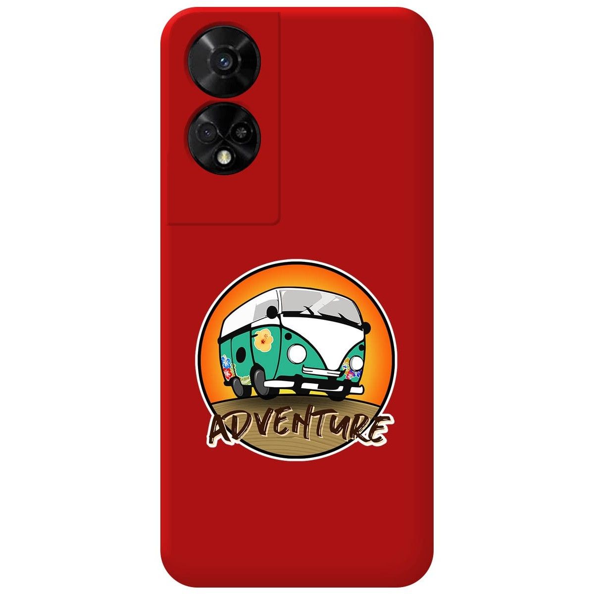 Funda Silicona Líquida Roja para TCL 50 5G diseño Adventure Dibujos