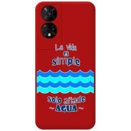 Funda Silicona Líquida Roja para TCL 50 5G diseño Agua Dibujos