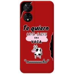 Funda Silicona Líquida Roja para TCL 50 5G diseño Vaca Dibujos