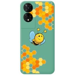 Funda Silicona Líquida Verde para TCL 50 5G diseño Abeja Dibujos