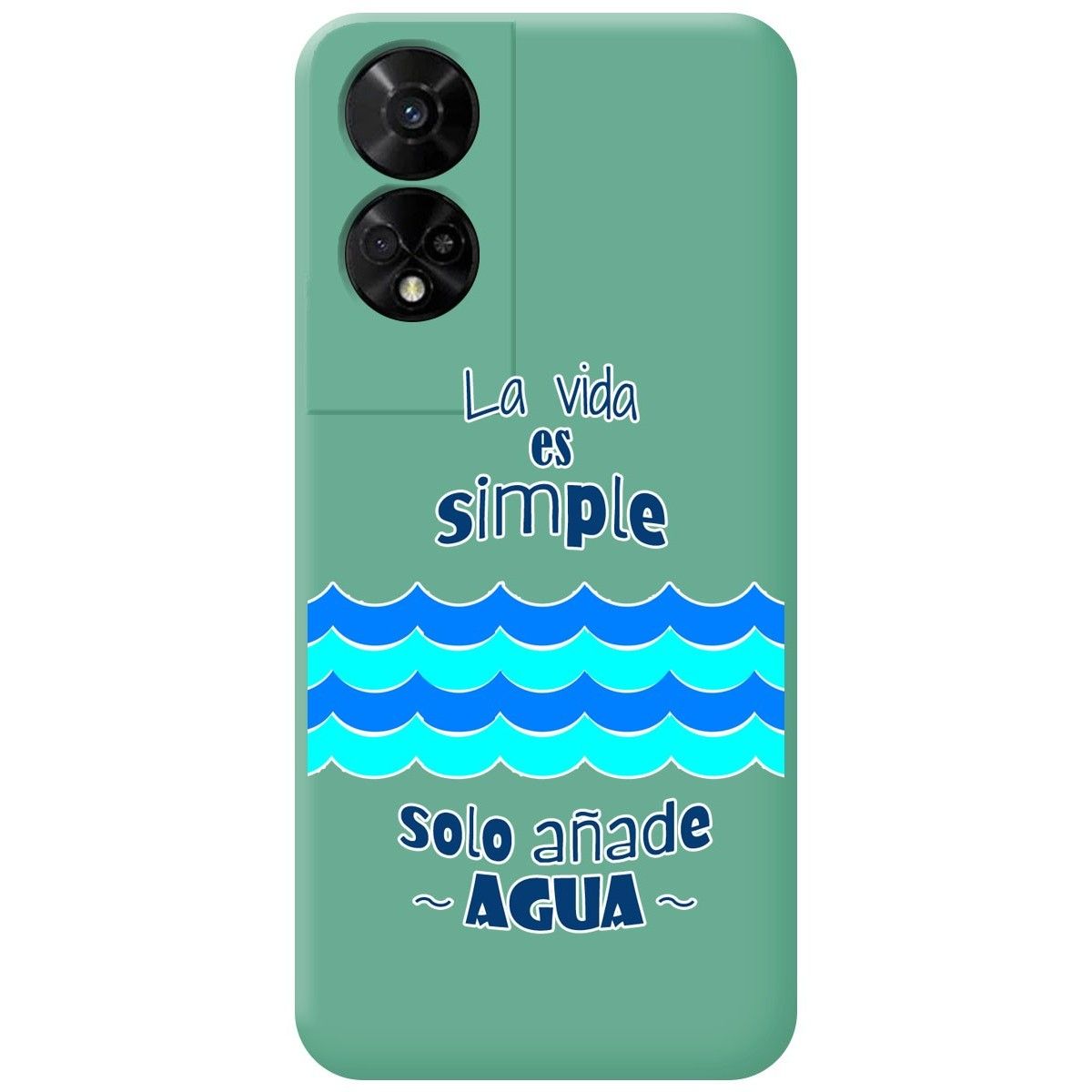 Funda Silicona Líquida Verde para TCL 50 5G diseño Agua Dibujos