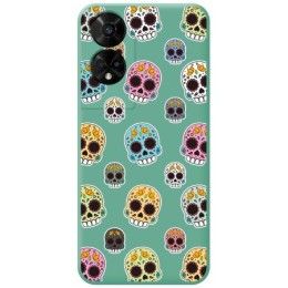 Funda Silicona Líquida Verde para TCL 50 5G diseño Catrina Dibujos