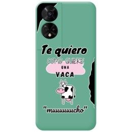 Funda Silicona Líquida Verde para TCL 50 5G diseño Vaca Dibujos