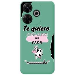 Funda Silicona Líquida Verde para Xiaomi Redmi 13 4G diseño Vaca Dibujos