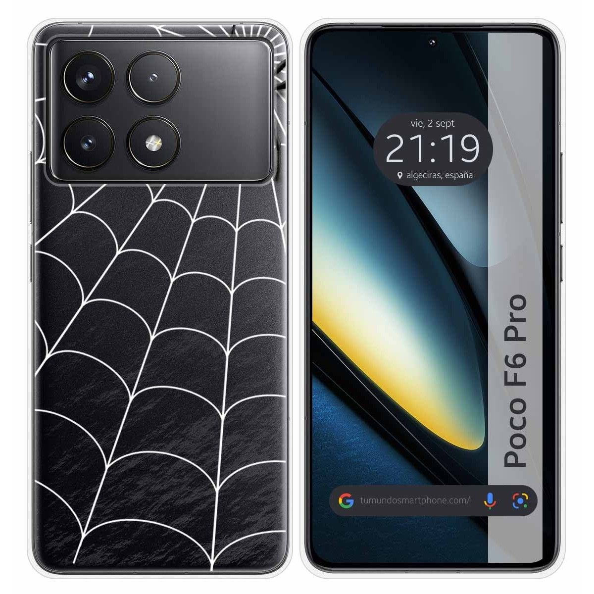 Funda Silicona Transparente para Xiaomi Poco F6 Pro 5G diseño Araña Dibujos