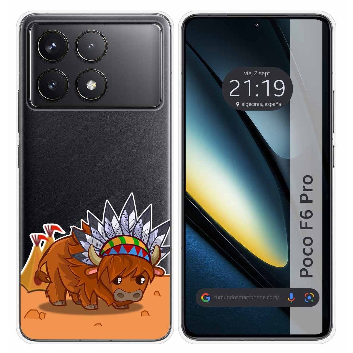 Funda Silicona Transparente para Xiaomi Poco F6 Pro 5G diseño Bufalo Dibujos