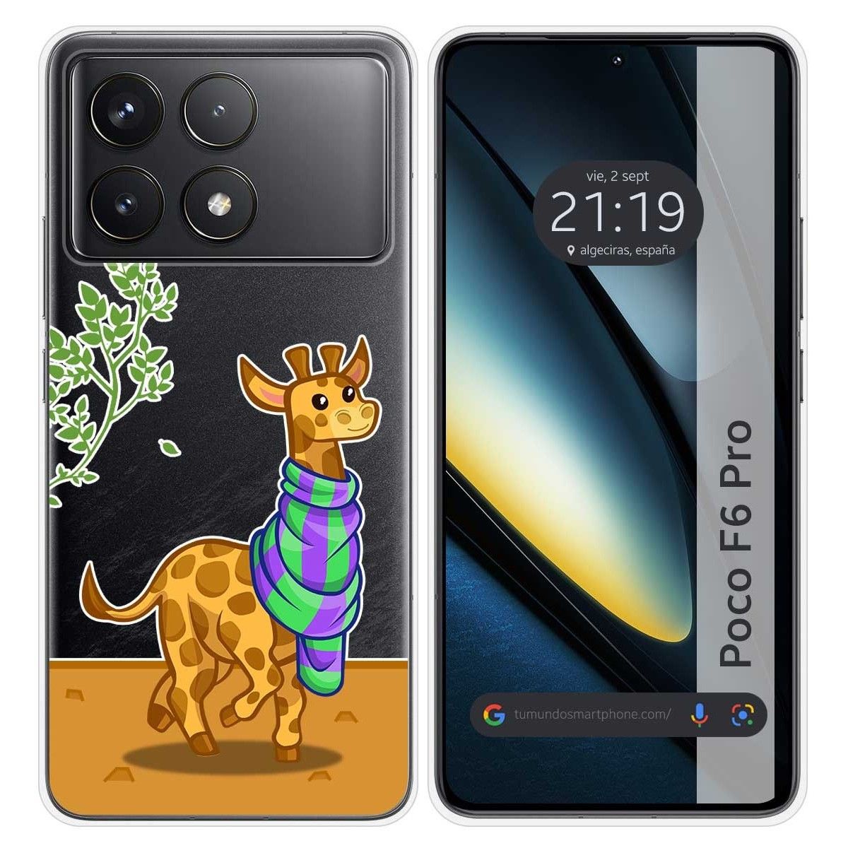 Funda Silicona Transparente para Xiaomi Poco F6 Pro 5G diseño Jirafa Dibujos