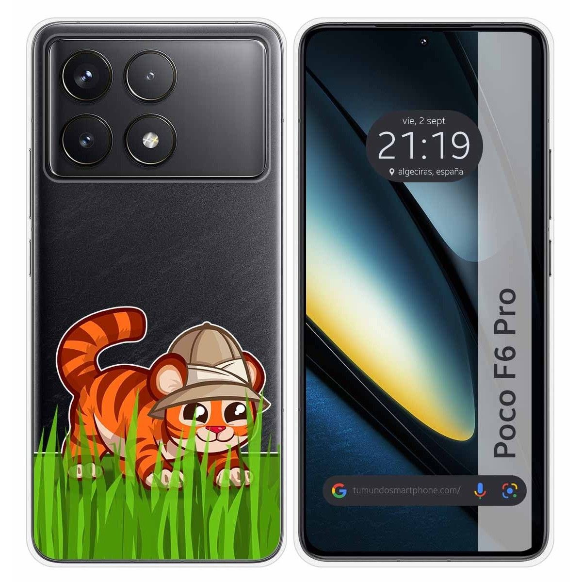 Funda Silicona Transparente para Xiaomi Poco F6 Pro 5G diseño Tigre Dibujos