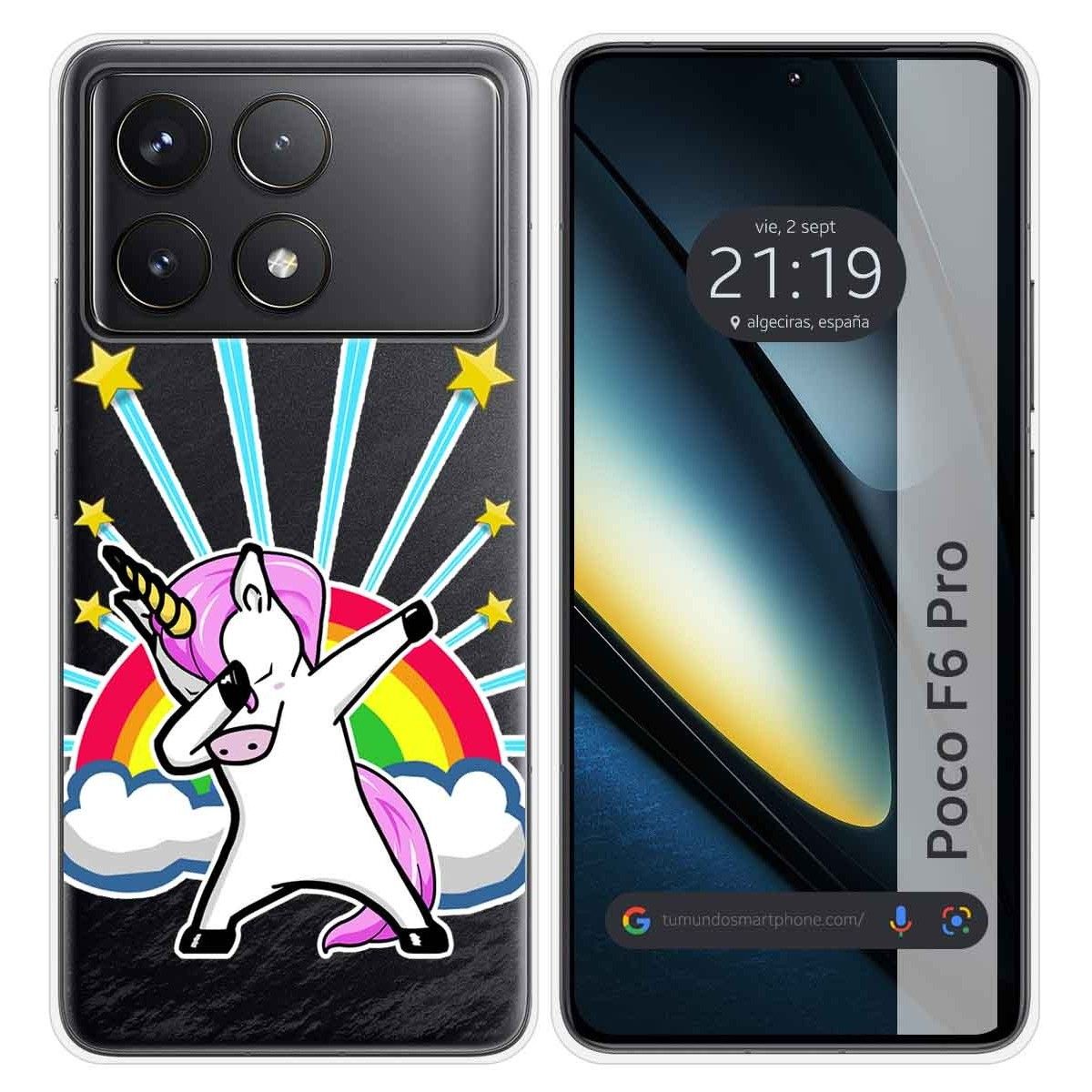 Funda Silicona Transparente para Xiaomi Poco F6 Pro 5G diseño Unicornio Dibujos