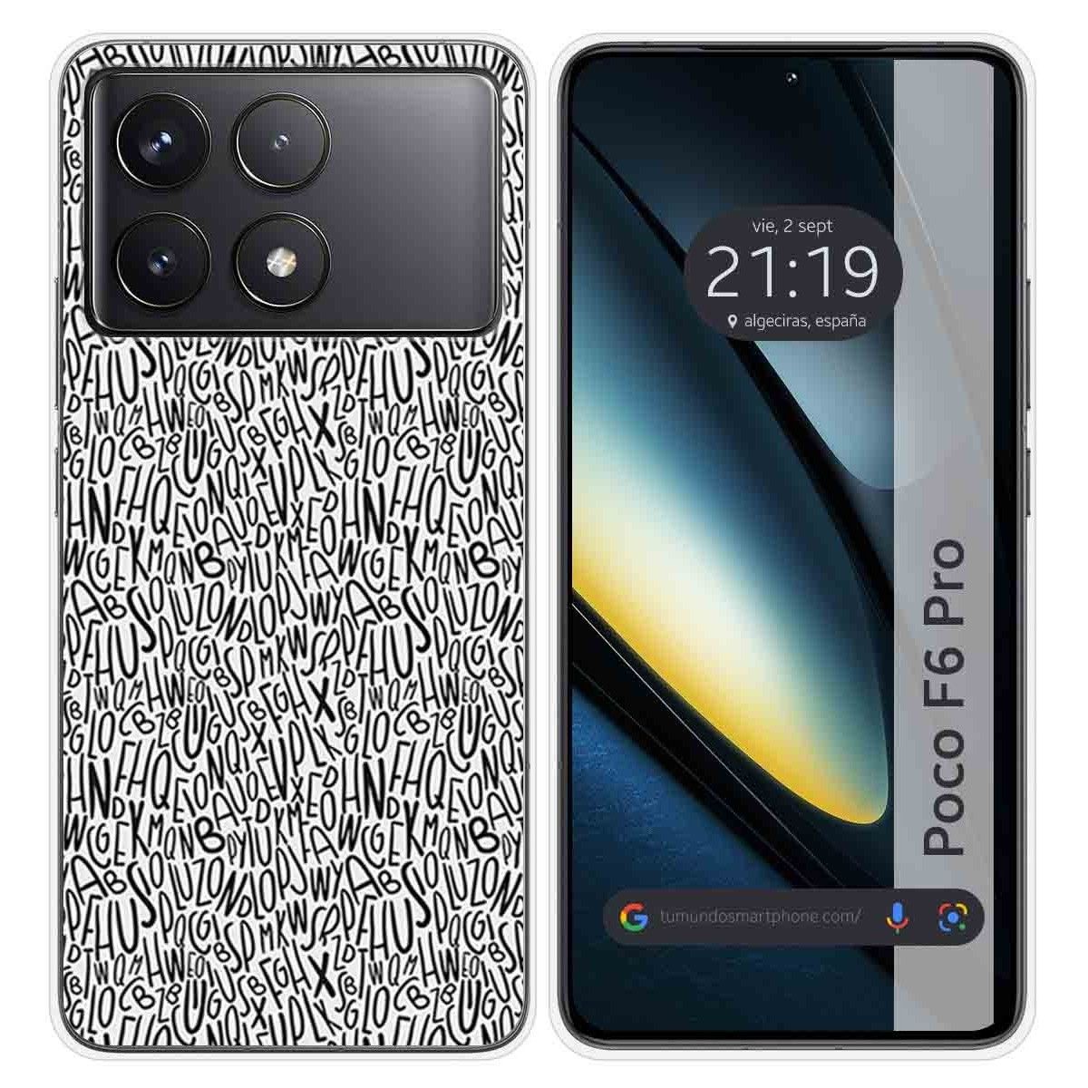 Funda Silicona para Xiaomi Poco F6 Pro 5G diseño Letras Dibujos