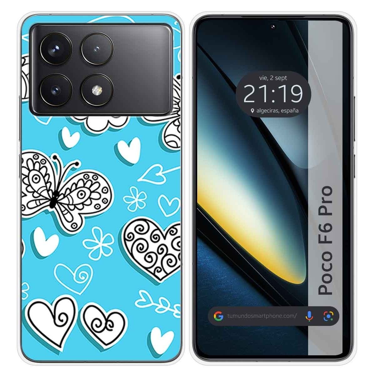 Funda Silicona para Xiaomi Poco F6 Pro 5G diseño Mariposas Dibujos