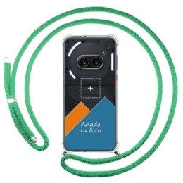 Personaliza tu Funda Colgante Transparente para Nothing Phone 2a 5G con Cordon Verde Agua Dibujo Personalizada