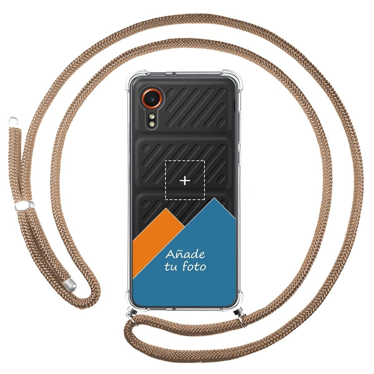 Personaliza tu Funda Colgante Transparente para Samsung Galaxy Xcover 7 5G con Cordon Camel Dibujo Personalizada