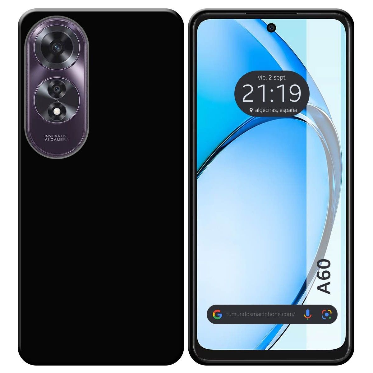 Funda Silicona Gel TPU Negra para Oppo A60 4G