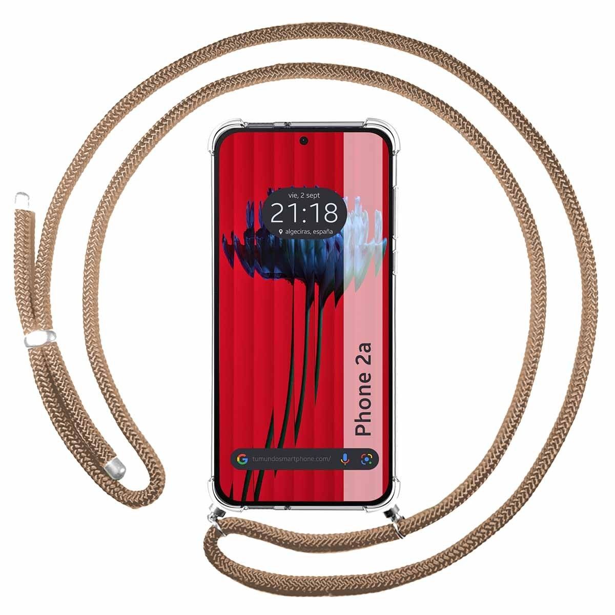 Funda Colgante Transparente para Nothing Phone 2a 5G con Cordon Camel