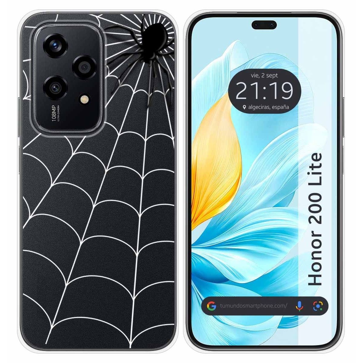 Funda Silicona Transparente para Huawei Honor 200 Lite 5G diseño Araña Dibujos