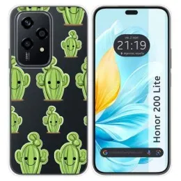 Funda Silicona Transparente para Huawei Honor 200 Lite 5G diseño Cactus Dibujos