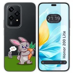 Funda Silicona Transparente para Huawei Honor 200 Lite 5G diseño Conejo Dibujos