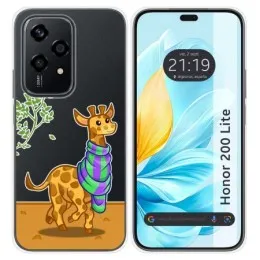 Funda Silicona Transparente para Huawei Honor 200 Lite 5G diseño Jirafa Dibujos