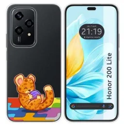 Funda Silicona Transparente para Huawei Honor 200 Lite 5G diseño Leopardo Dibujos