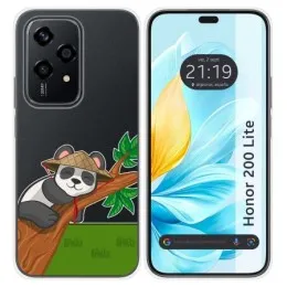 Funda Silicona Transparente para Huawei Honor 200 Lite 5G diseño Panda Dibujos