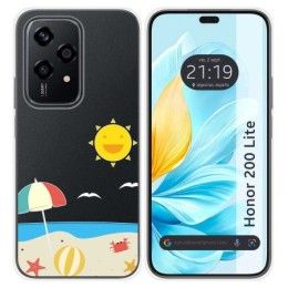 Funda Silicona Transparente para Huawei Honor 200 Lite 5G diseño Playa Dibujos