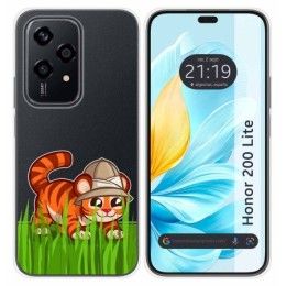 Funda Silicona Transparente para Huawei Honor 200 Lite 5G diseño Tigre Dibujos