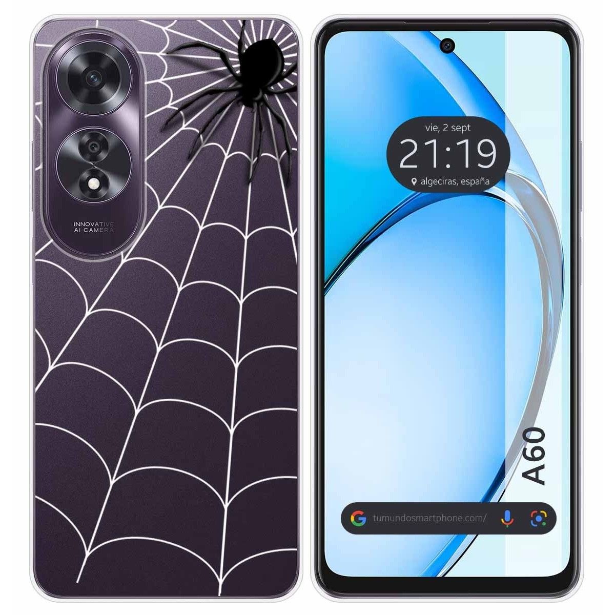 Funda Silicona Transparente para Oppo A60 4G diseño Araña Dibujos