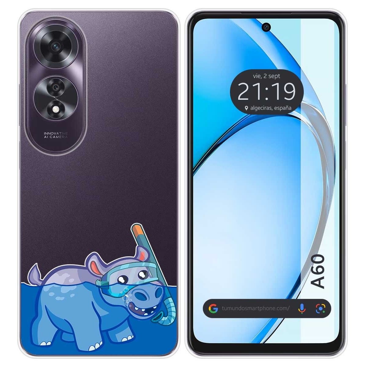 Funda Silicona Transparente para Oppo A60 4G diseño Hipo Dibujos