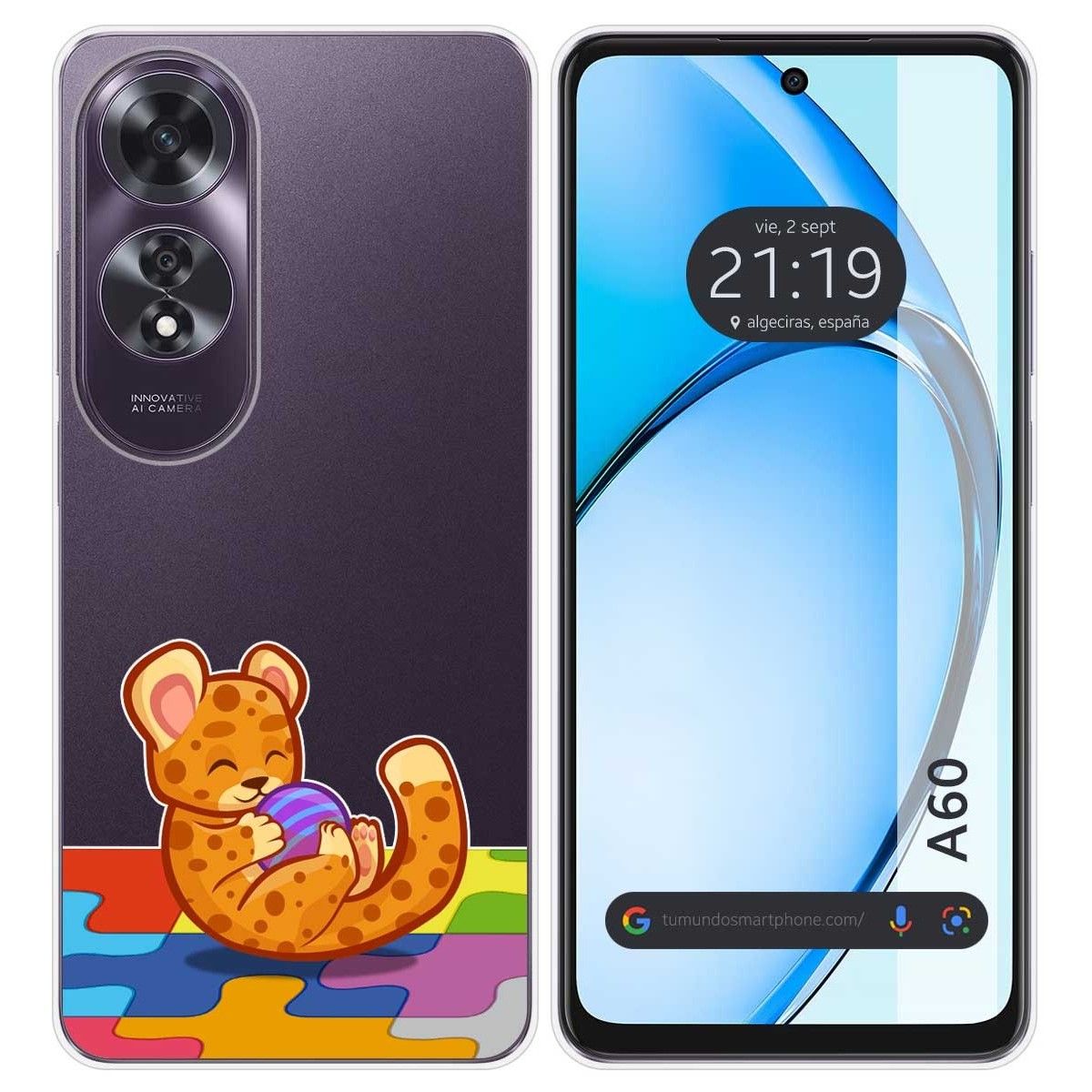 Funda Silicona Transparente para Oppo A60 4G diseño Leopardo Dibujos