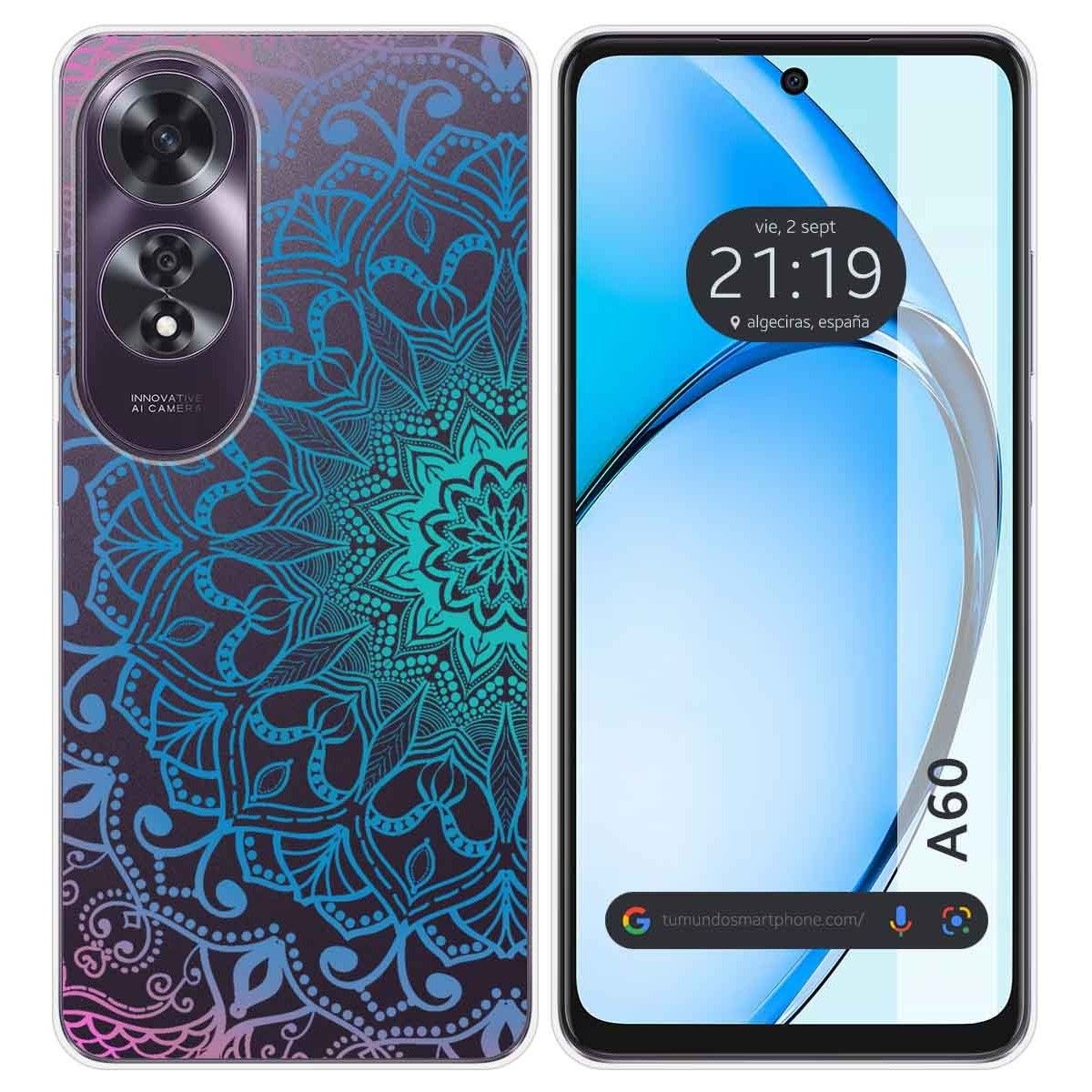 Funda Silicona Transparente para Oppo A60 4G diseño Mandala Dibujos