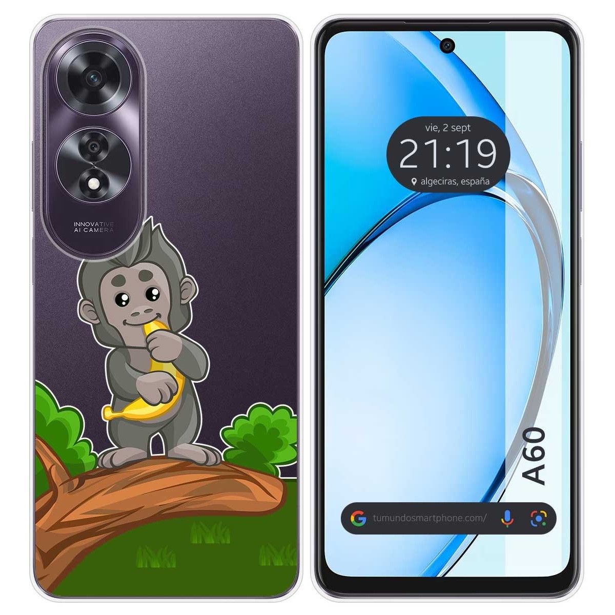 Funda Silicona Transparente para Oppo A60 4G diseño Mono Dibujos