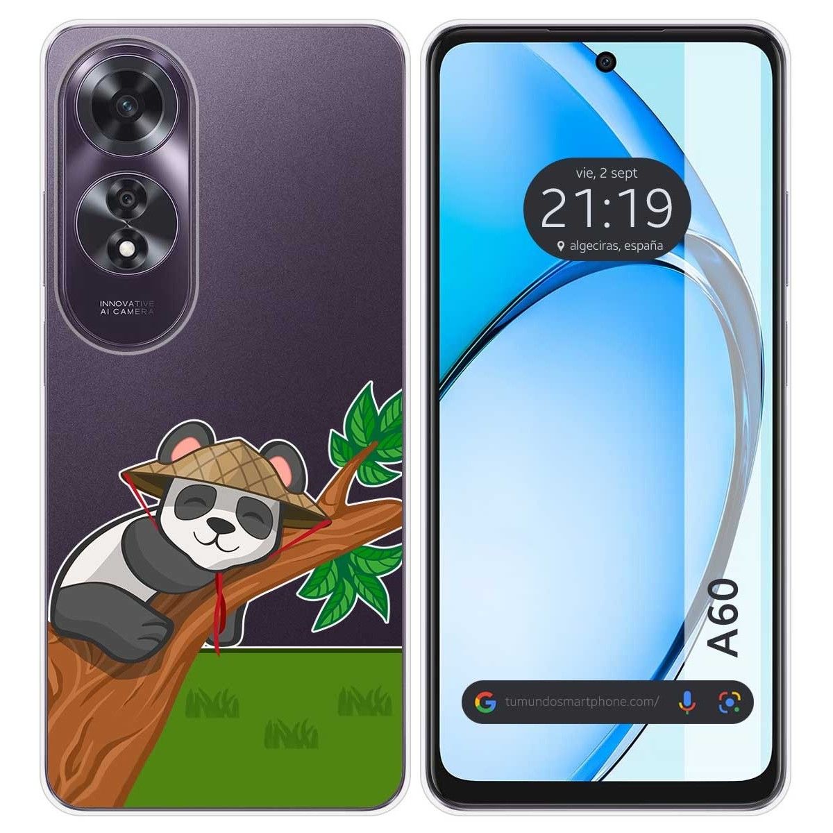 Funda Silicona Transparente para Oppo A60 4G diseño Panda Dibujos