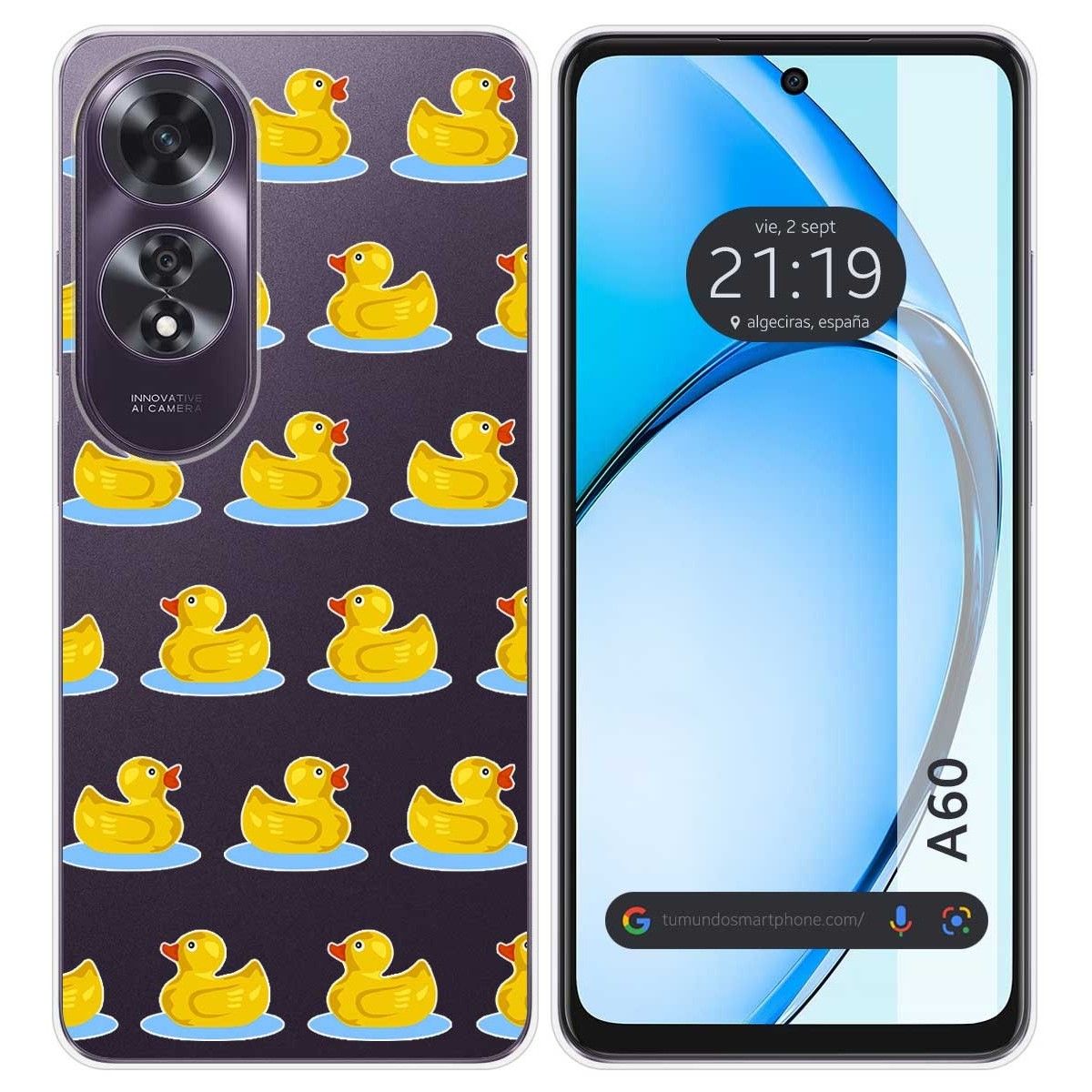 Funda Silicona Transparente para Oppo A60 4G diseño Pato Dibujos