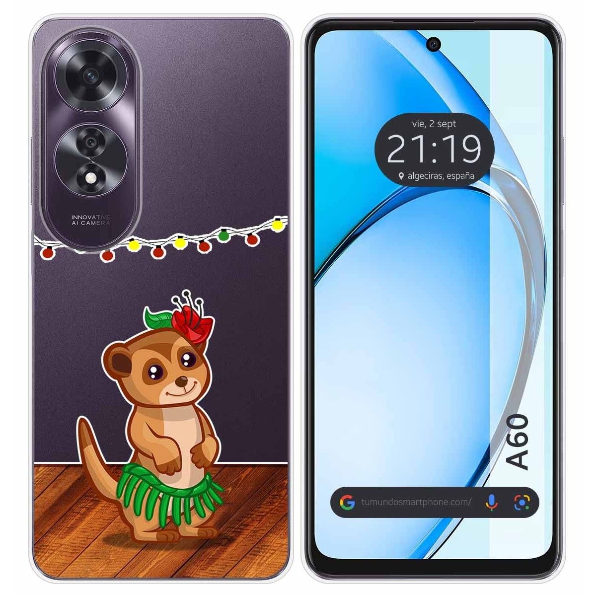 Funda Silicona Transparente para Oppo A60 4G diseño Suricata Dibujos