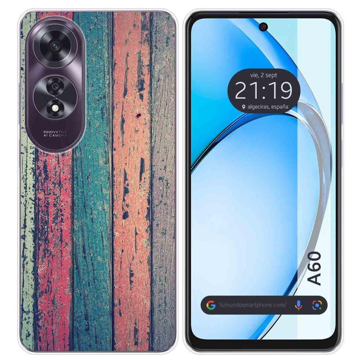 Funda Silicona para Oppo A60 4G diseño Madera 10 Dibujos