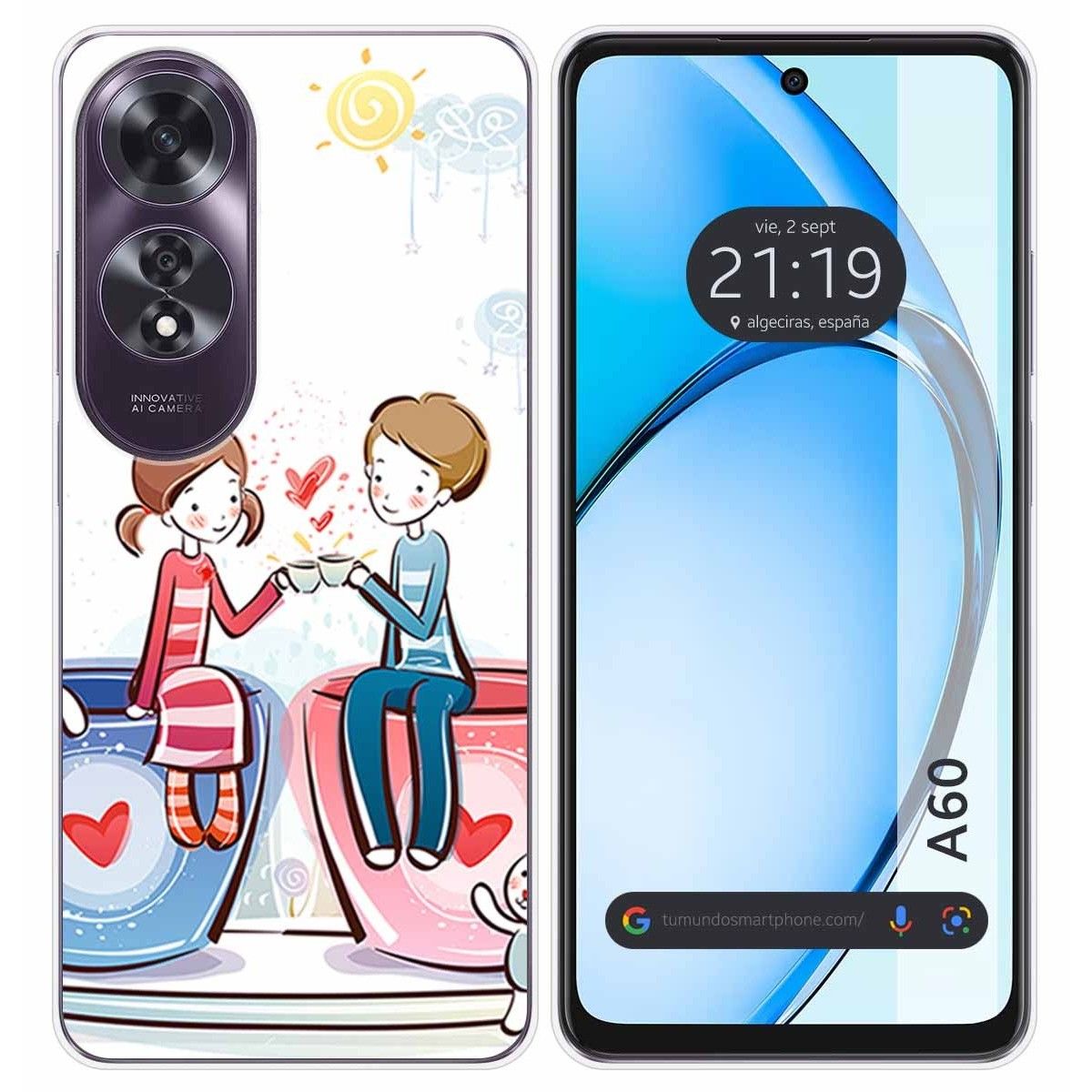 Funda Silicona para Oppo A60 4G diseño Café Dibujos