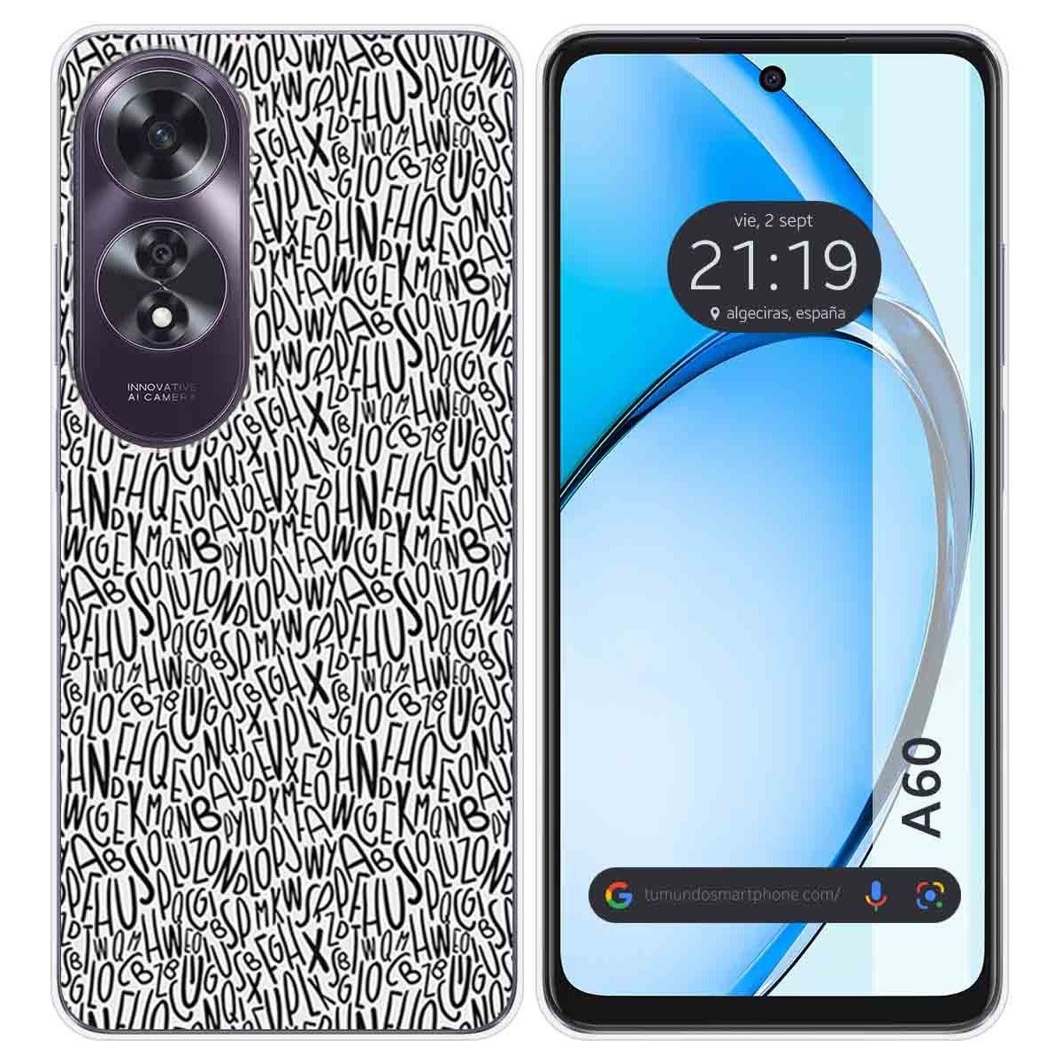 Funda Silicona para Oppo A60 4G diseño Letras Dibujos