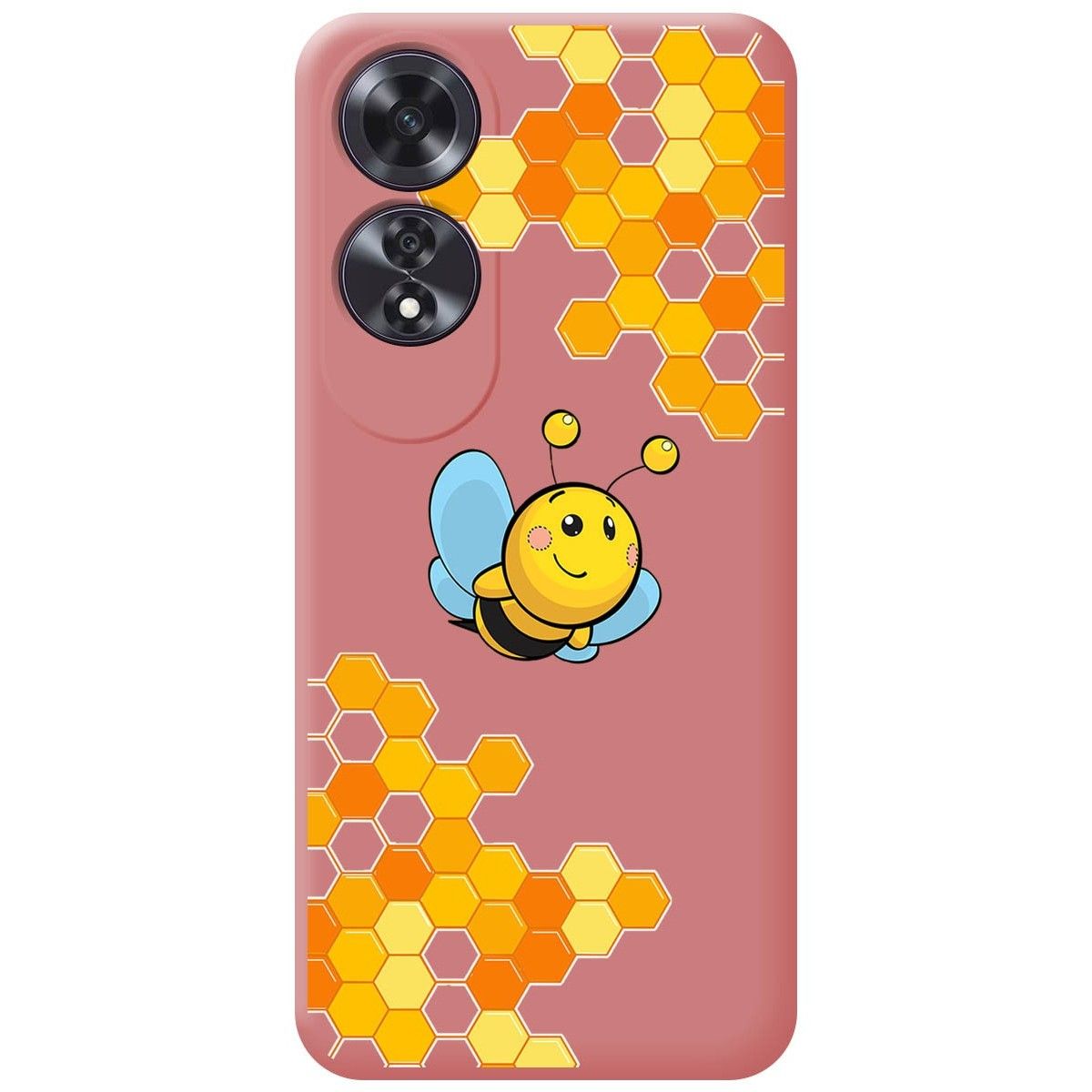 Funda Silicona Líquida Rosa para Oppo A60 4G diseño Abeja Dibujos