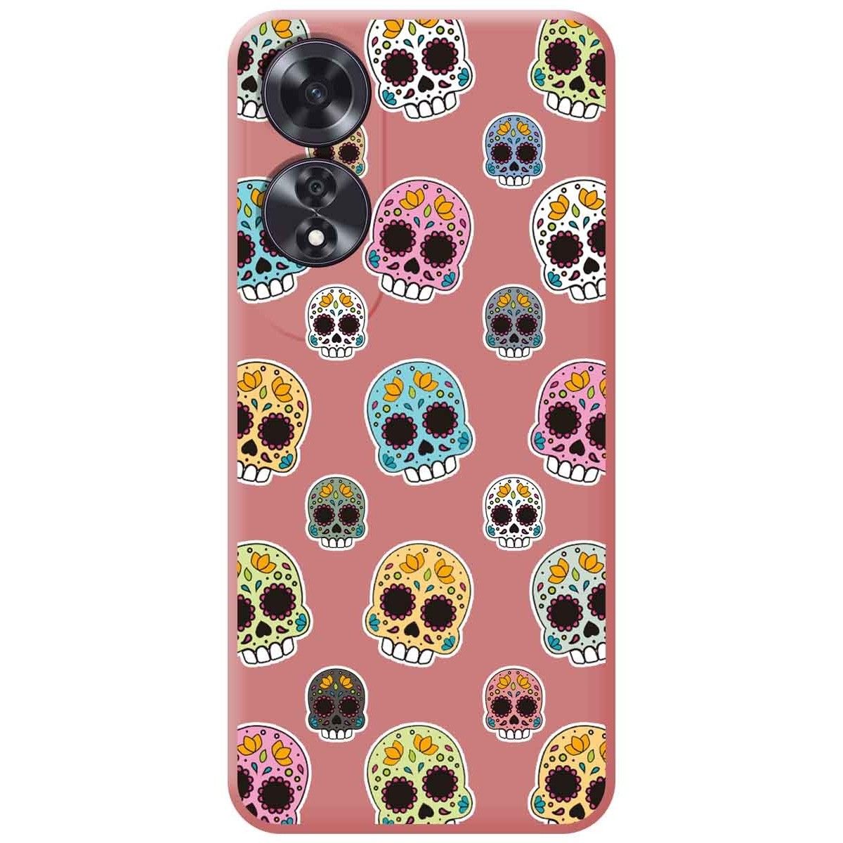 Funda Silicona Líquida Rosa para Oppo A60 4G diseño Catrina Dibujos