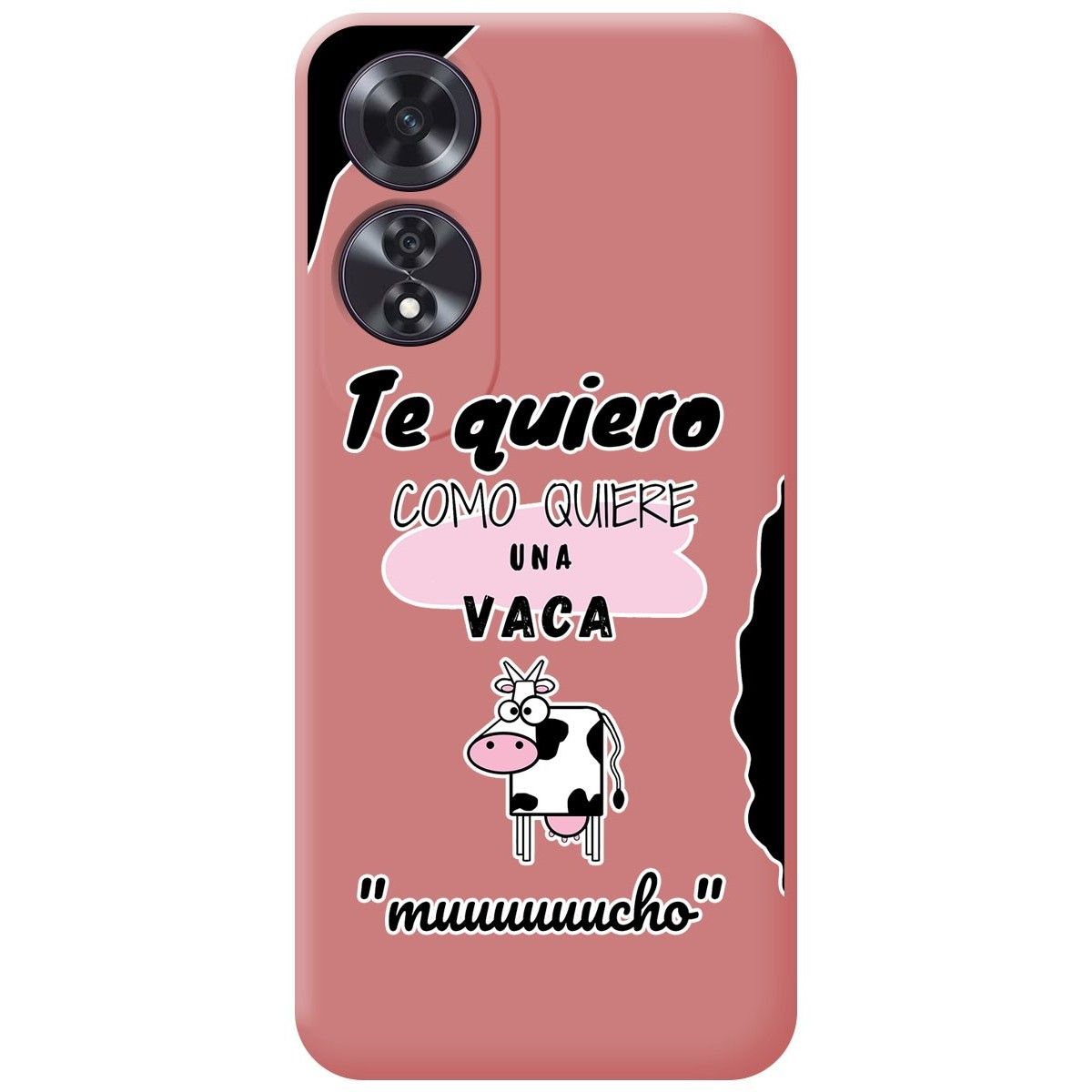 Funda Silicona Líquida Rosa para Oppo A60 4G diseño Vaca Dibujos