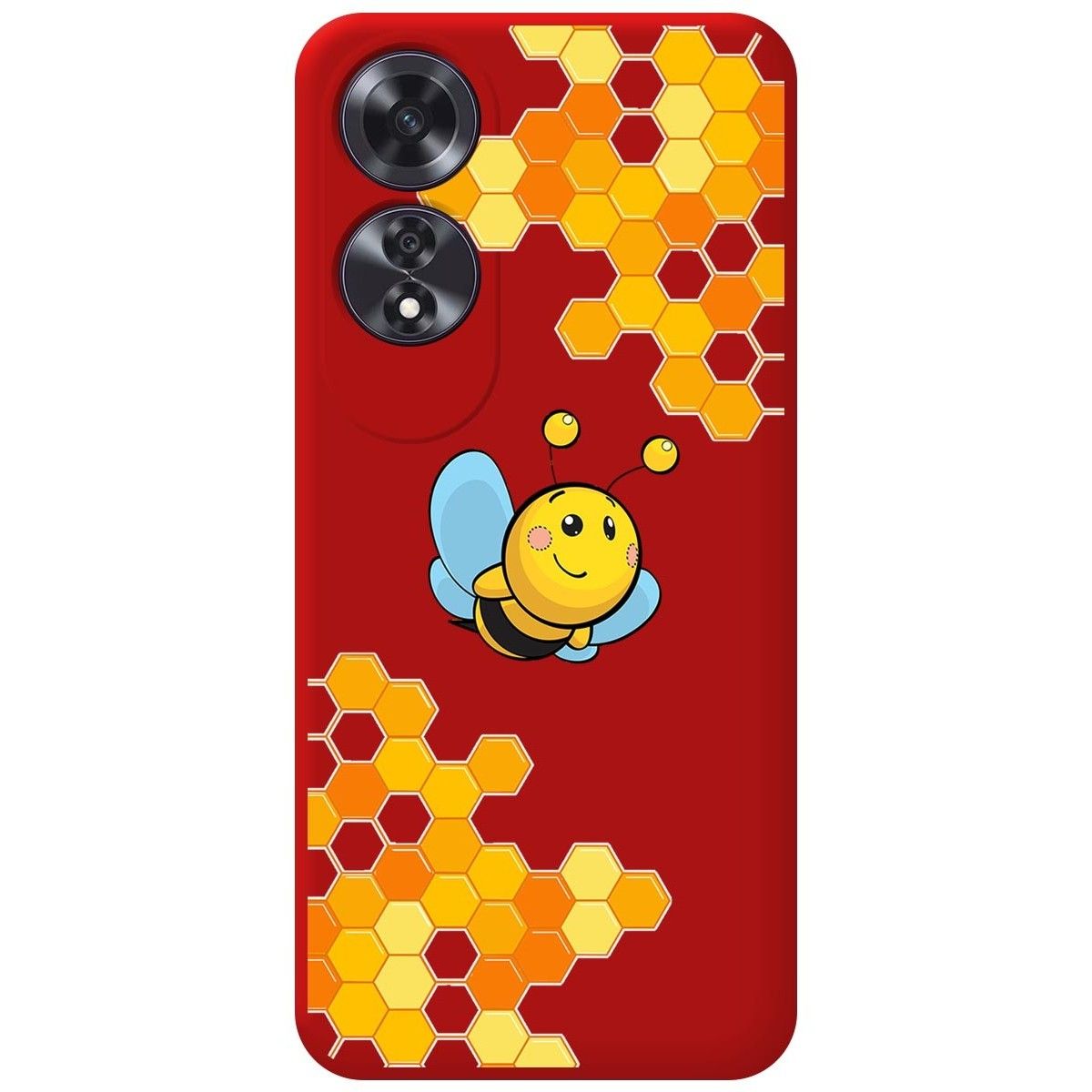 Funda Silicona Líquida Roja para Oppo A60 4G diseño Abeja Dibujos