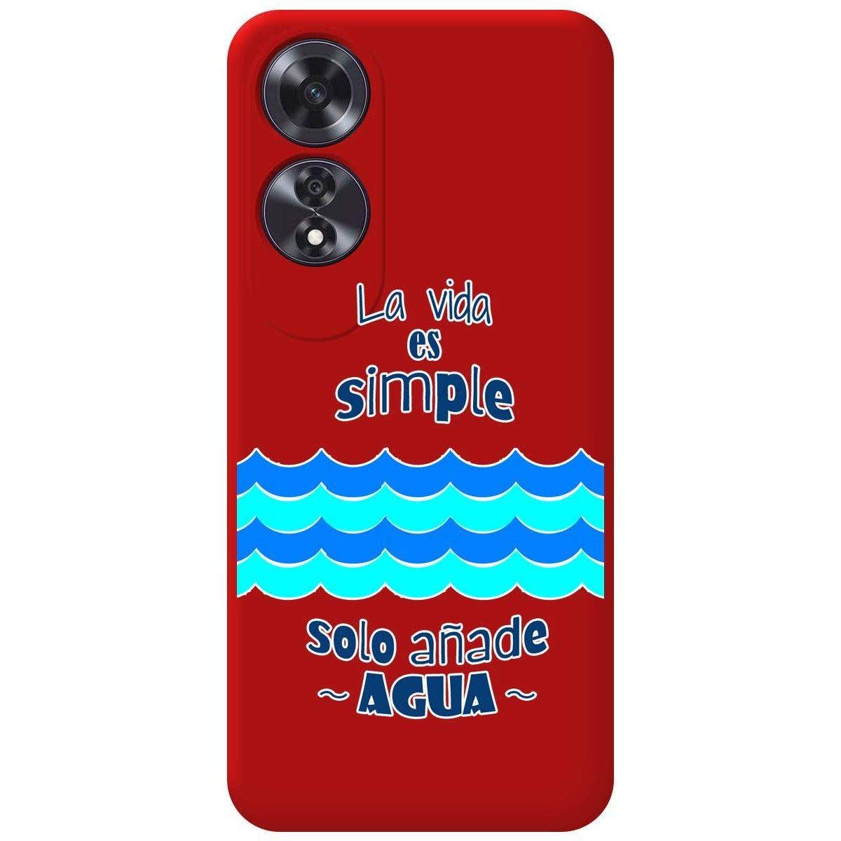 Funda Silicona Líquida Roja para Oppo A60 4G diseño Agua Dibujos