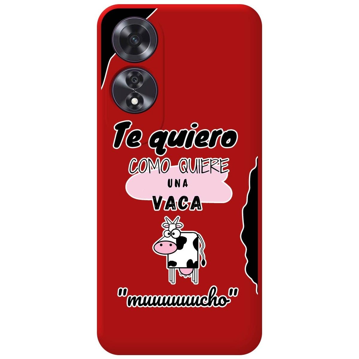 Funda Silicona Líquida Roja para Oppo A60 4G diseño Vaca Dibujos